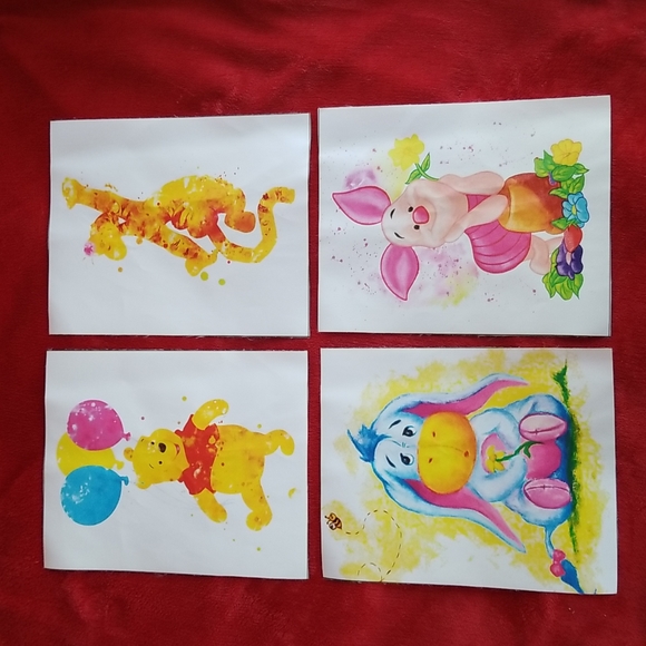 Winnie The Pooh Other - Winnie the Pooh - Set of 4 Watercolor Prints (8 x 10 inches)
